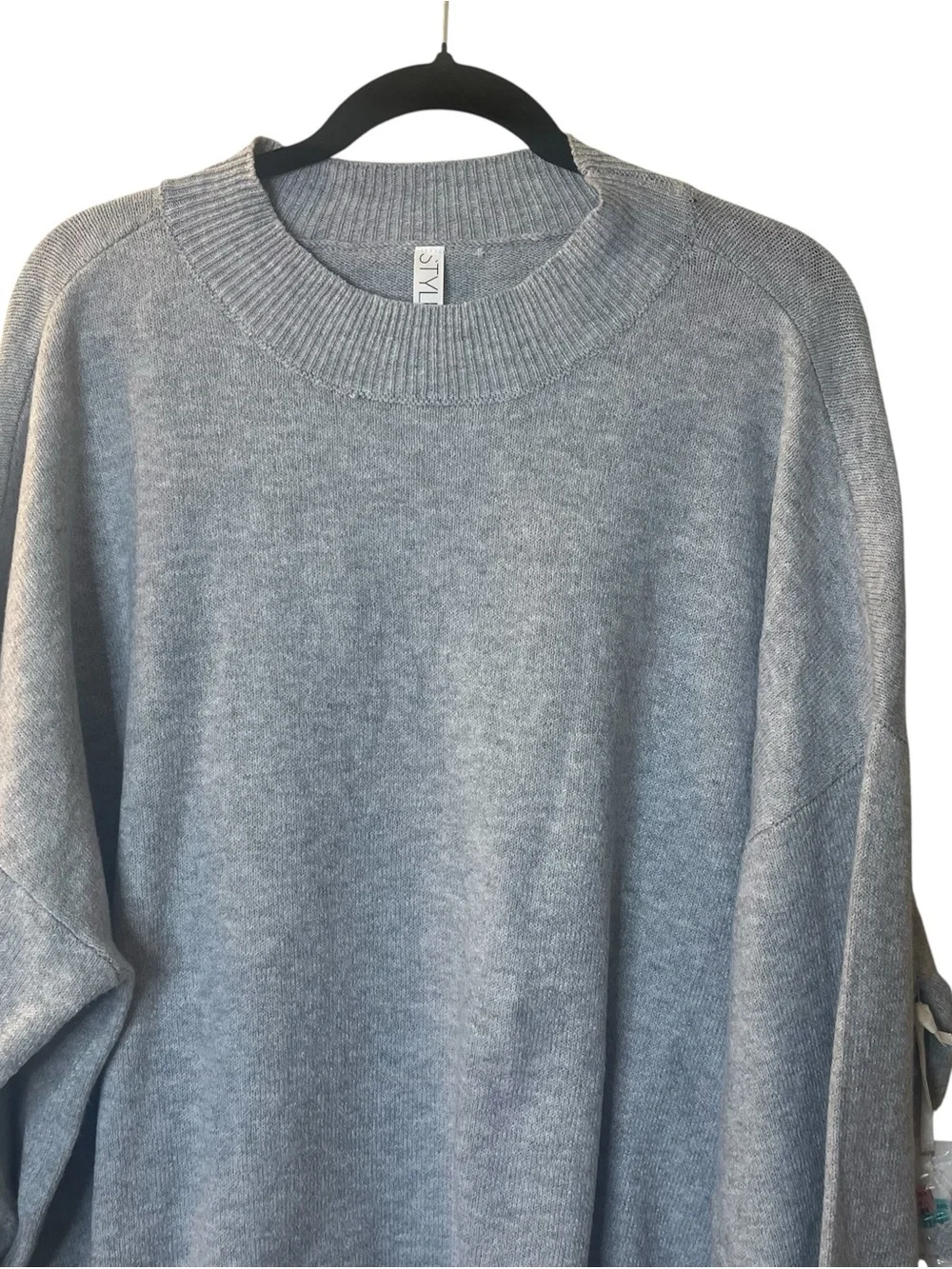 STYLUS Light Gray Ribbed Crew Sweater Sz. XXL